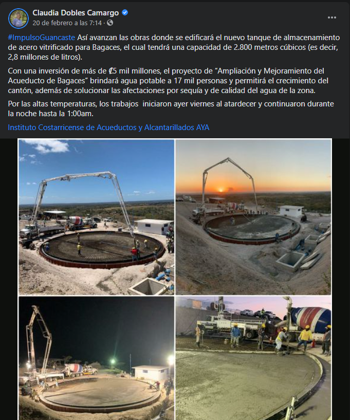 Post Primera Dama Claudia Dobles Intec Bagaces